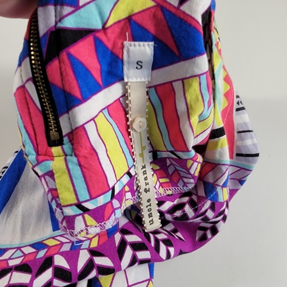 Uncle Frank Multi-Colored Print Geo Shift Dress S 100% Rayon Pockets Summer ^ - Picture 5 of 8